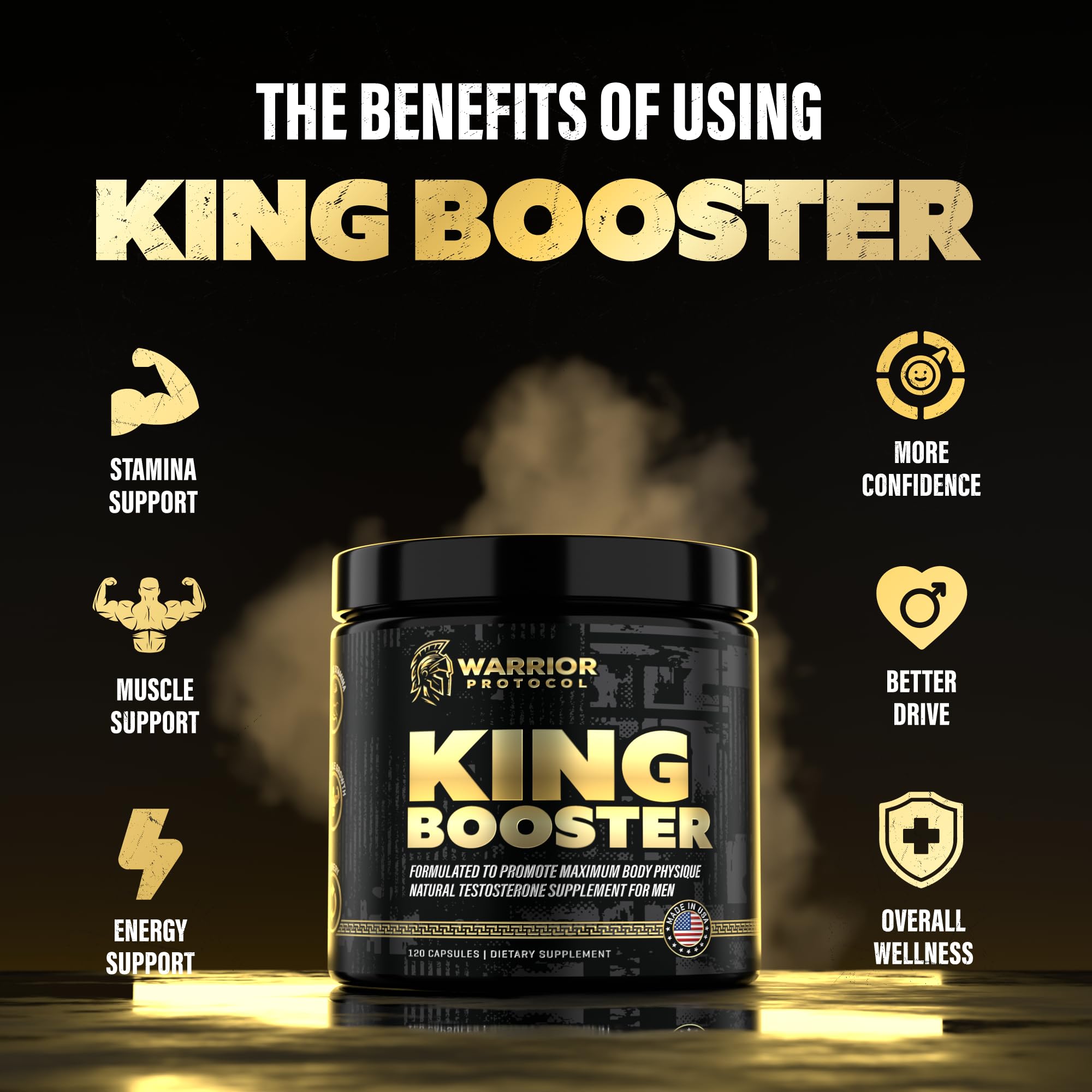 Best Testosterone Booster for Men - Natural Muscle Growth & Stamina Supplement with Turkesterone, Tongkat Ali & Fadogia Agrestis | Enhance Energy, Vitality & Recovery | Ideal for Gym, Workout & Active Lifestyle