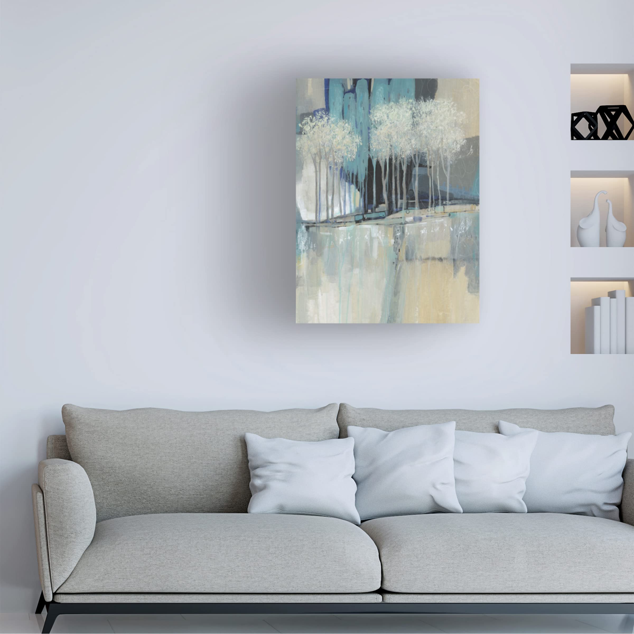 Trademark Fine Art 'Whimsical Treeline II' Canvas Wall Art by Tim OToole - Nature Inspired Landscape Painting for Living Room, Bedroom & Office Decor