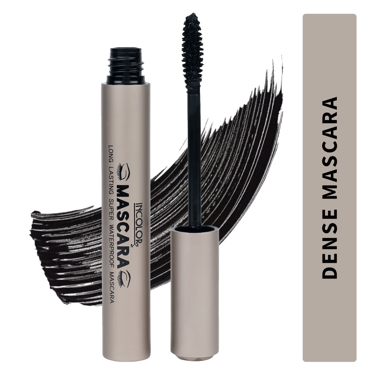 INCOLOR Long-Lasting Waterproof Mascara - Smudge Proof & Volumizing for Men & Women (9ml, Black) - Perfect for Swimming, Workouts & All-Day Wear
