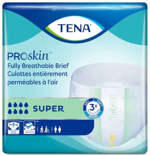 TENA ProSkin™ Super Incontinence Briefs for Adults - Maximum Absorbency & Breathable Protection | Ideal for Overnight Use & Active Lifestyles