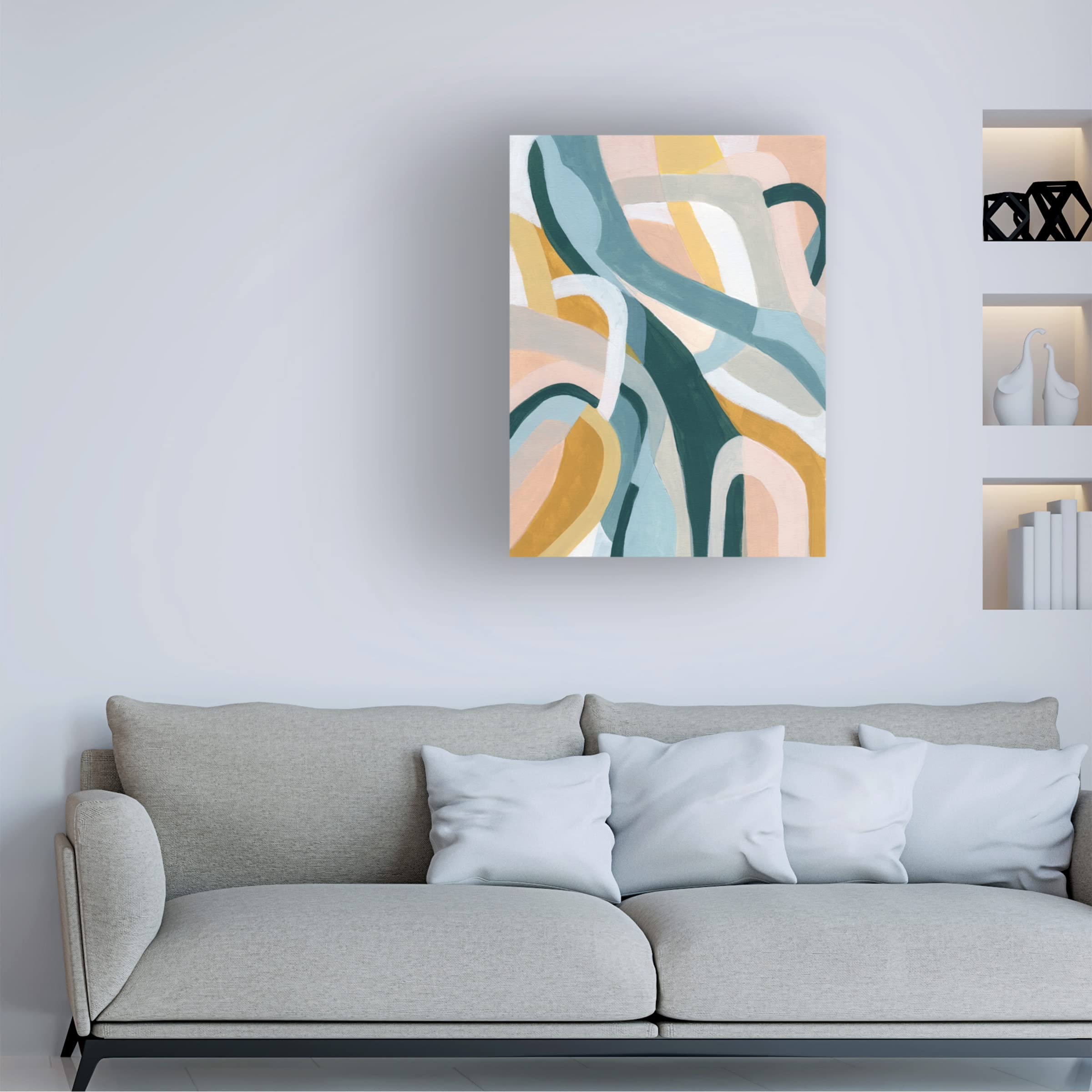 Trademark Fine Art 'Pastel Puzzle II' Canvas Wall Art by June Erica Vess - Modern Abstract Painting for Living Room, Bedroom & Office Decor