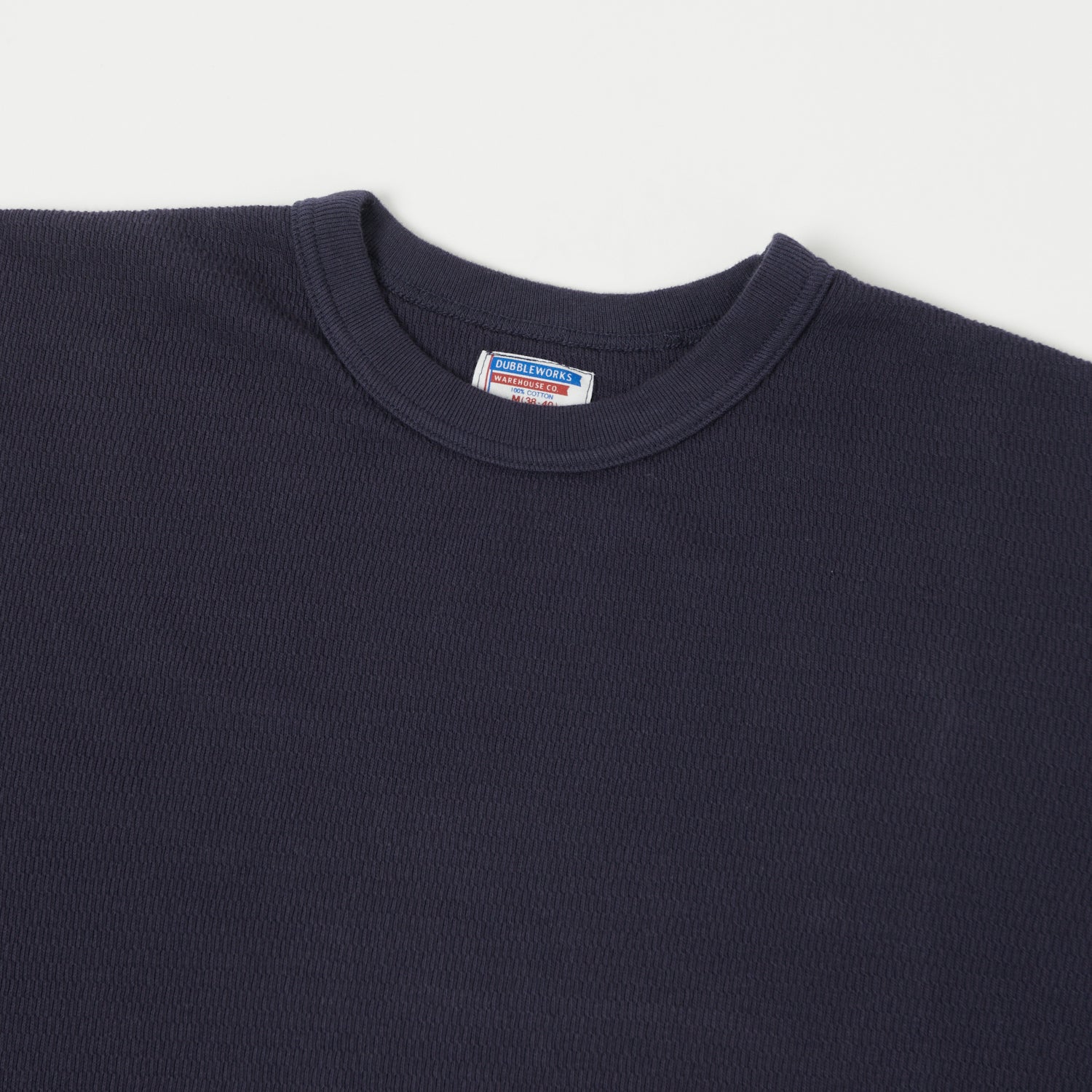 Dubbleworks Long Sleeve Thermal Crew Neck T-Shirt for Men - Navy Blue | Warm & Comfortable Winter Base Layer for Outdoor Activities & Layering