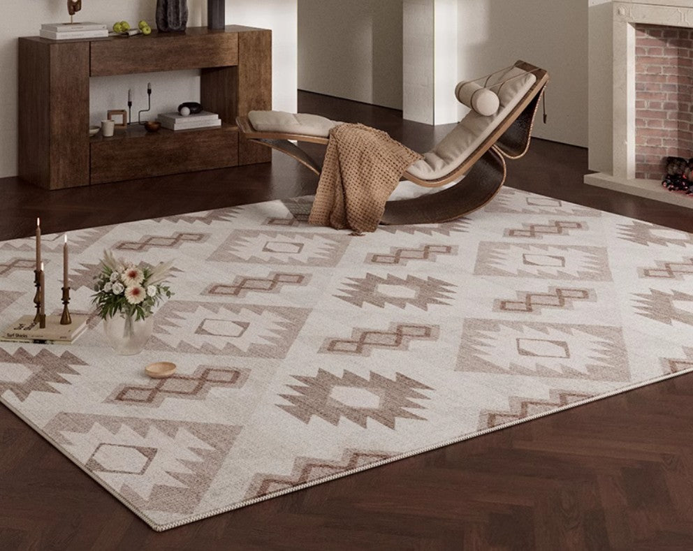 Modern Geometric Area Rugs for Bedroom, Living Room & Dining Room - Non-Slip Contemporary Rug for Under Coffee Table - Soft & Durable Home Decor for Cozy Spaces