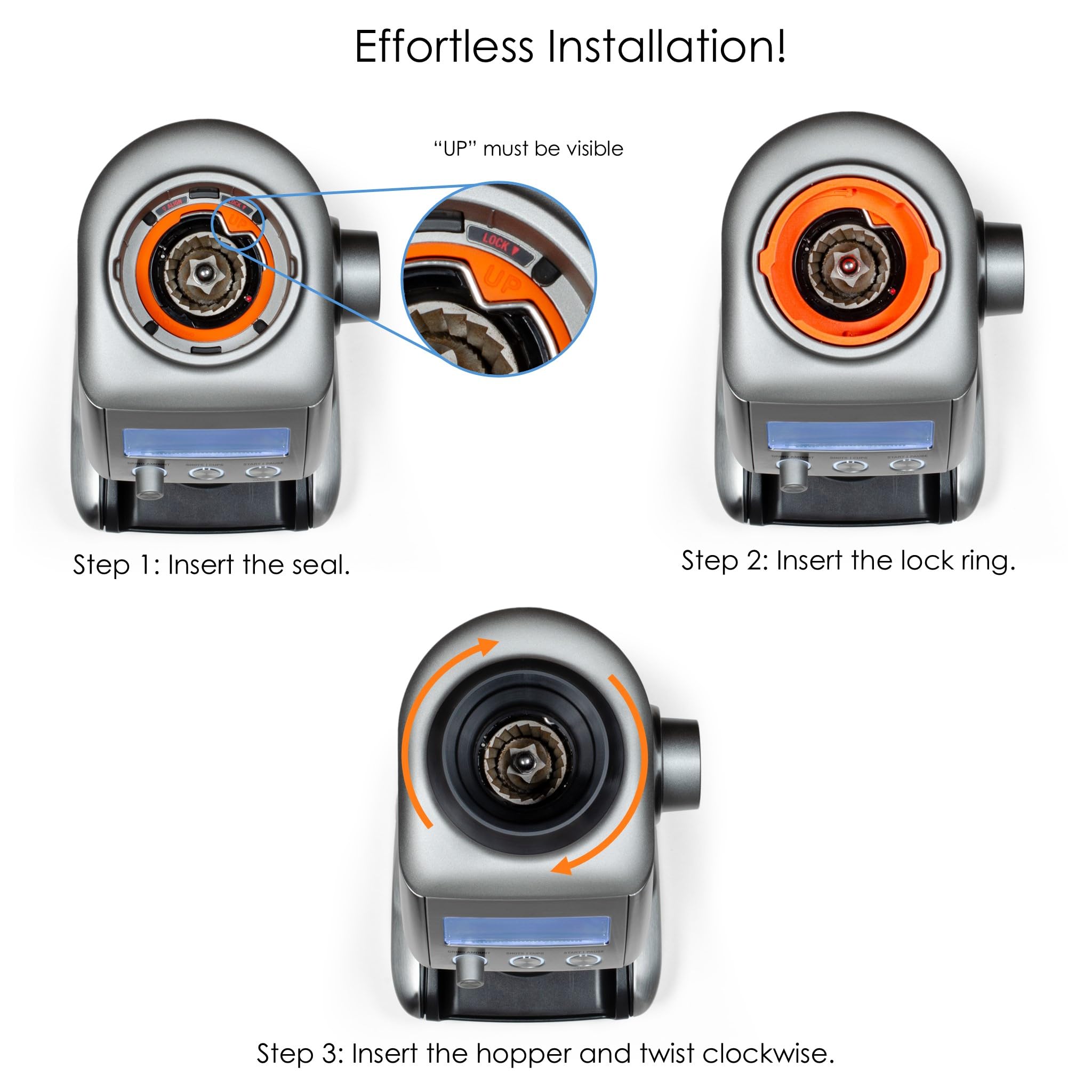 Premium Single Dose Coffee Hopper with Silicone Bellows & Anti-Popcorning Weight - Compatible with Breville Smart Grinder Pro (Black) | Perfect for Home Baristas & Espresso Enthusiasts