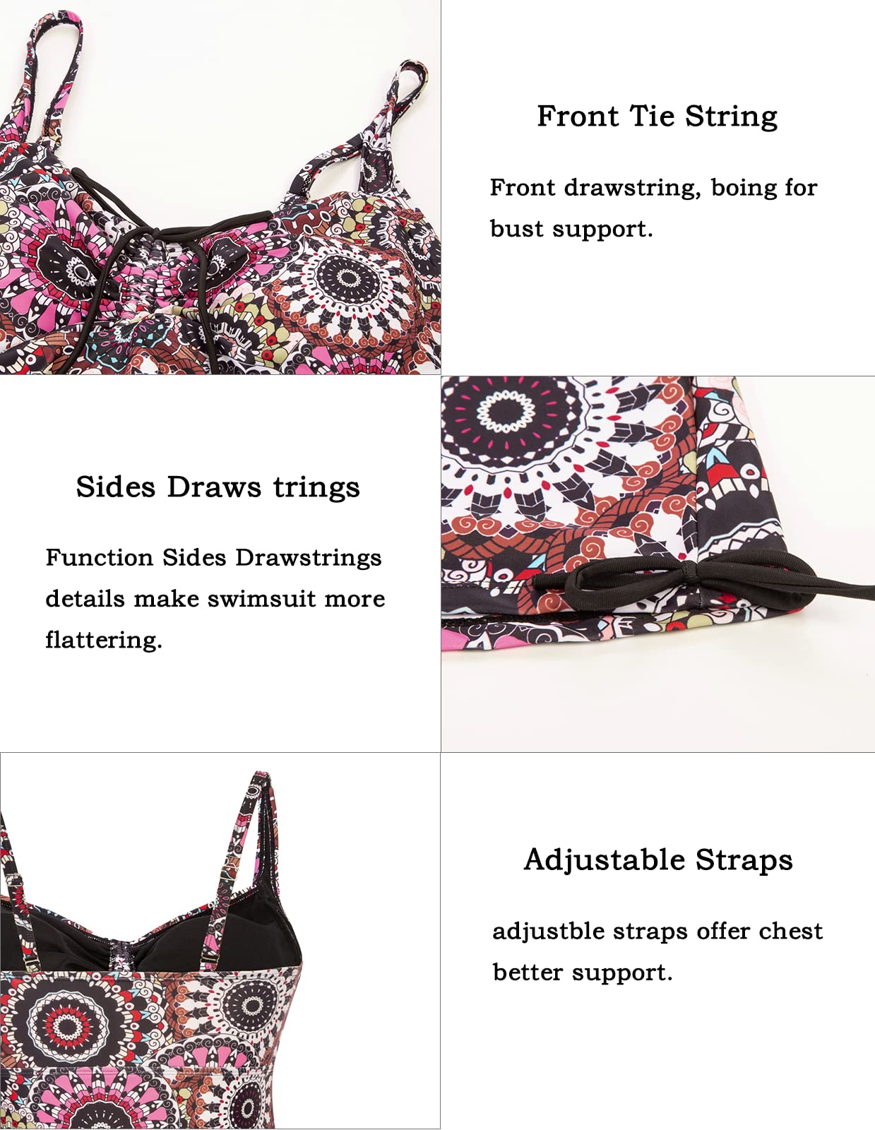Hanna Nikole Plus Size Tankini Swimsuits for Women - 2 Piece Swimwear Set with Tummy Control Top & Shorts | Beach, Pool & Vacation Outfit