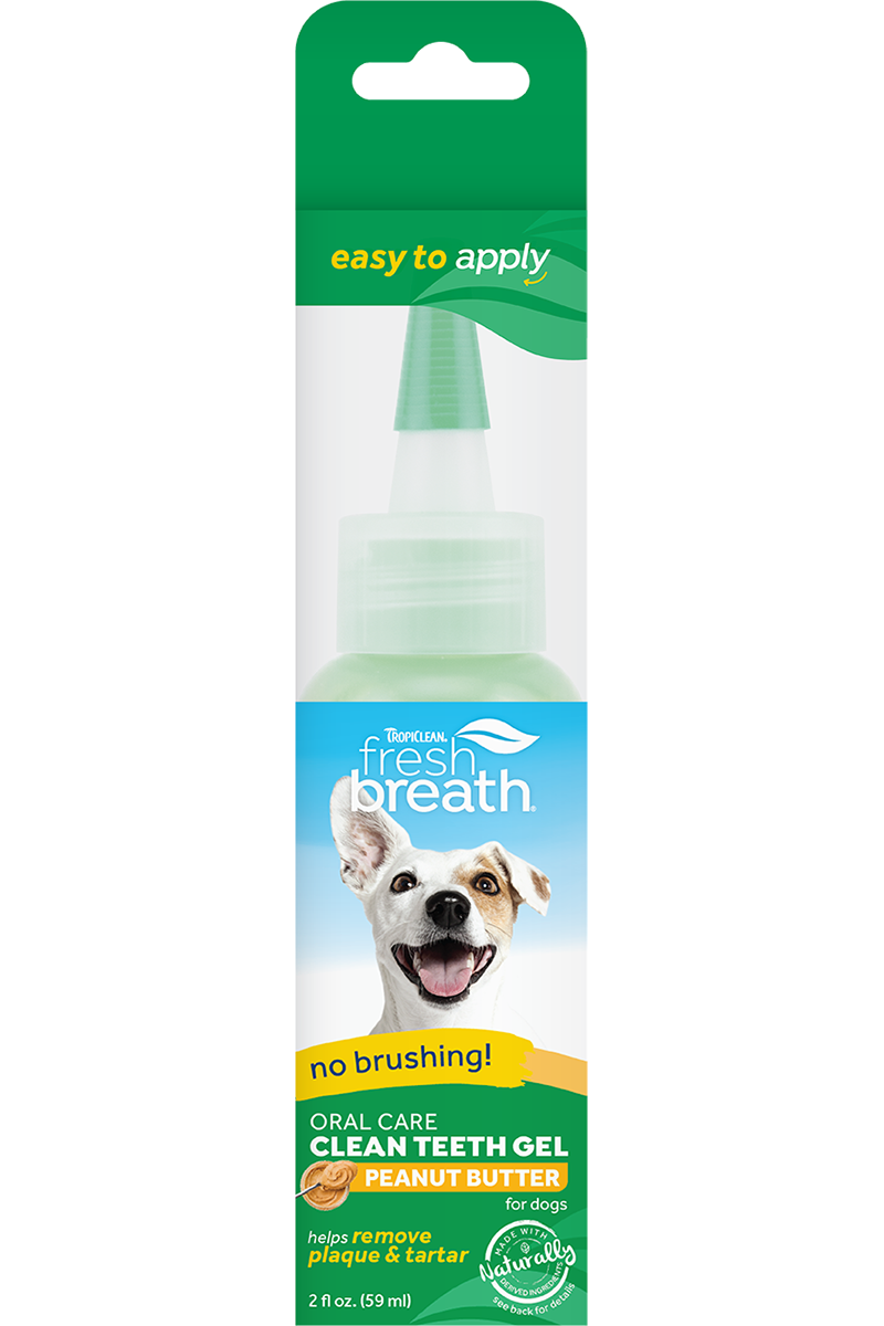 TropiClean Fresh Breath Peanut Butter Dental Gel for Dogs - 4oz/118ml Dog Toothpaste - Helps Fight Plaque & Tartar - Minty Peanut Butter Flavor - Perfect for Daily Oral Care & Teeth Cleaning