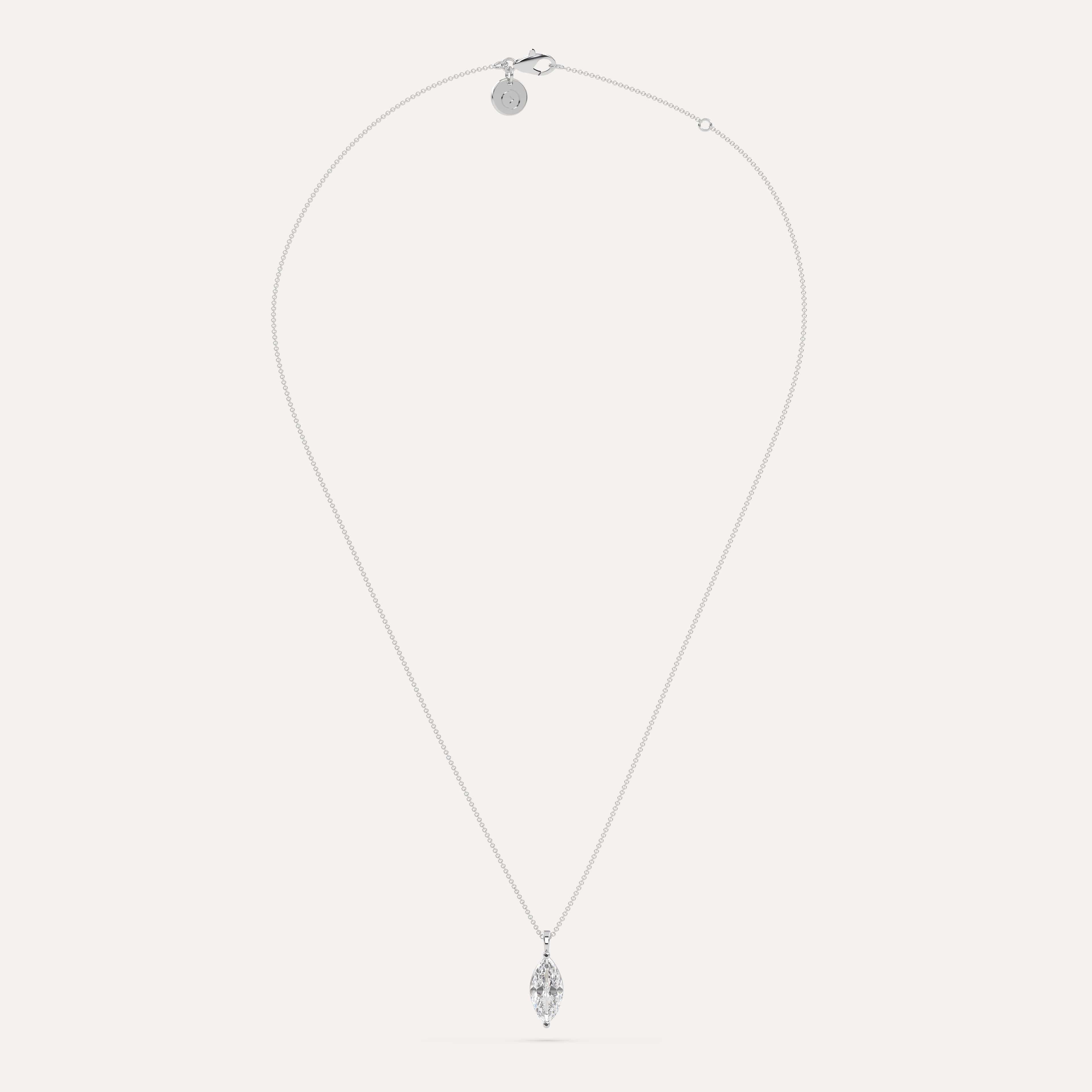 2 Carat Marquise Cut Diamond Pendant Necklace - 14K White Gold Solitaire Jewelry for Women - Perfect for Anniversary Gifts & Special Occasions