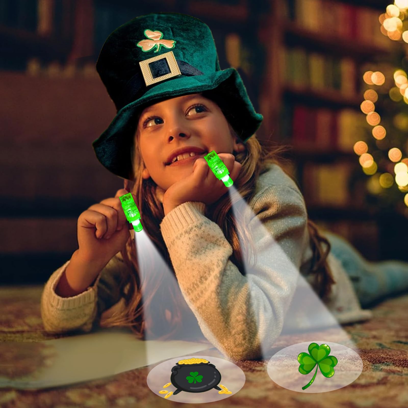 28 Pack LED Finger Lights - Glow in the Dark Party Favors for St. Patrick's Day, Carnival & Night Events - Fun Light Up Toys for Kids & Adults - Perfect for Festivals, Raves, Concerts & Birthday Parties