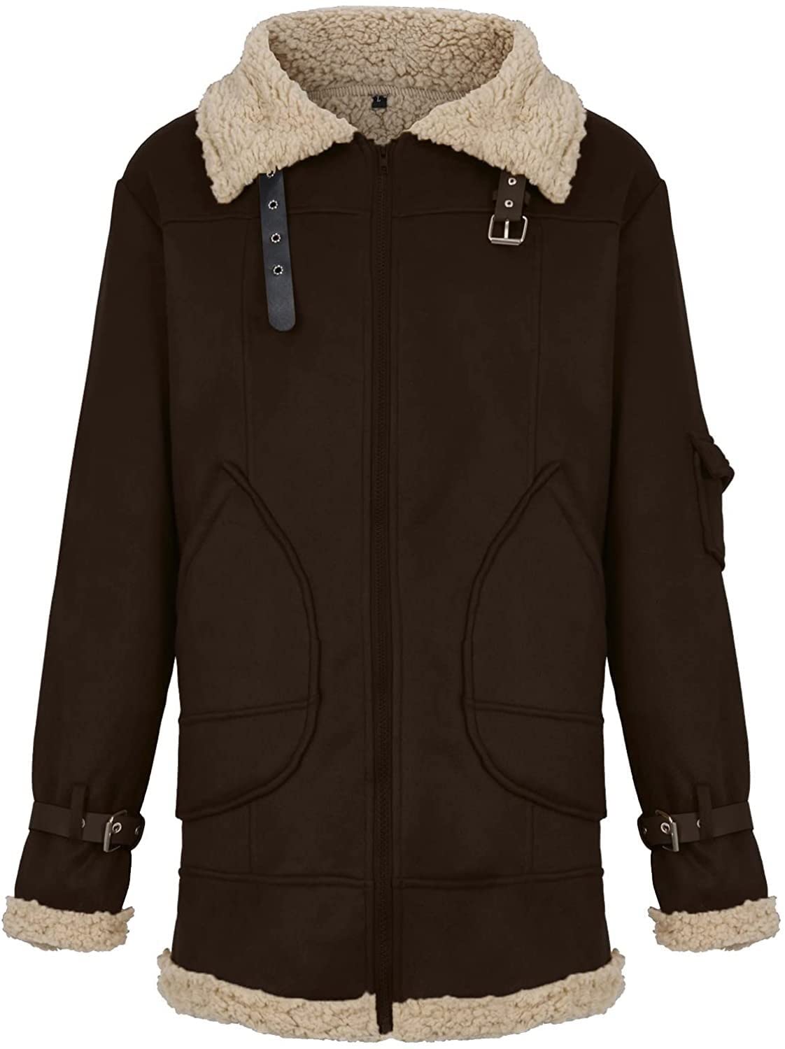 Genuine Men's Leather Bomber Jacket - Classic Pilot Style, Premium Coffee Brown, Size XX-Large - Perfect for Casual Wear, Motorcycle Riding & Outdoor Adventures