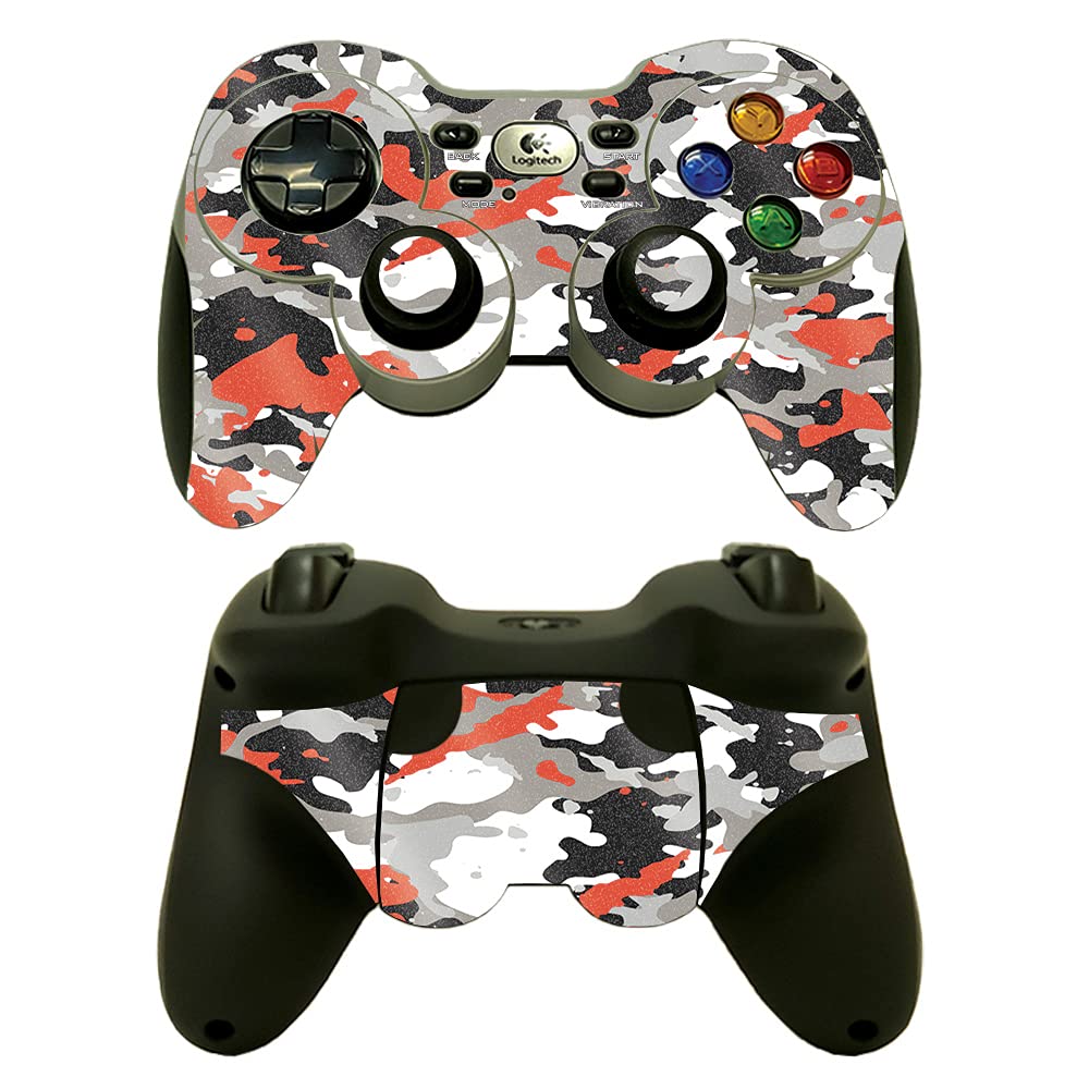 MightySkins Glossy Glitter Skin Cover for Logitech F710 Wireless Gaming Controller - Red Camo Design | Scratch-Resistant Protective Layer | High-Shine Glitter Finish | Easy Application & Removal | Made in USA | Perfect for Gaming Setups & Customization