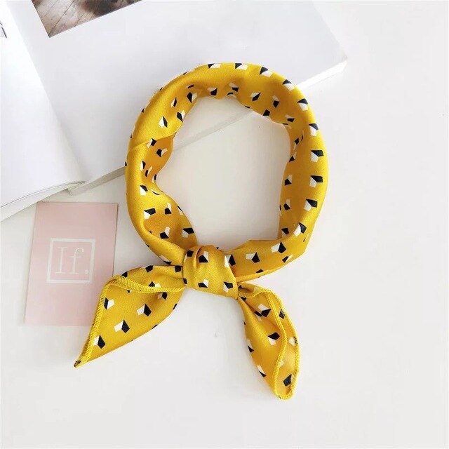 50x50cm Luxury Silk Scarves for Women - Soft Hair Tie, Neckerchief, Foulard & Muffler - Elegant Small Square Scarf for Office, Party & Travel Accessories