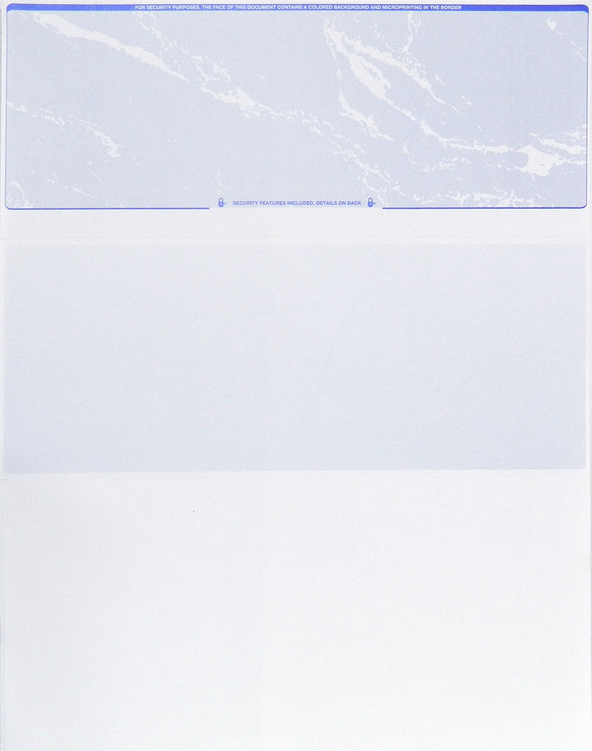 CheckOMatic Computer Check Paper - 100 Pack Blank Check Stock with Security Features | Compatible with Laser Printers | Blue Marble Design | Perfect for Business Payroll, Personal Banking & Financial Transactions