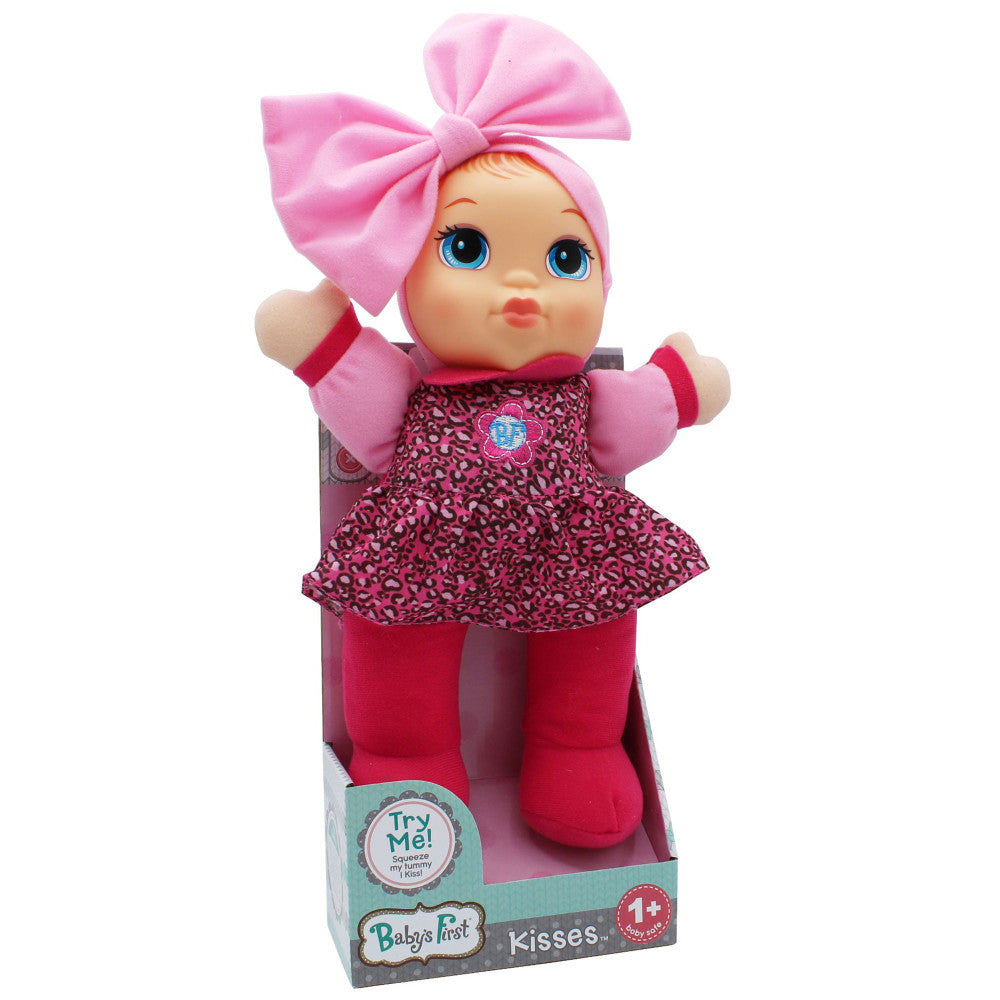 Baby's First Giggles Doll with Coral Floral Top - Soft Interactive Plush Toy for Newborns & Toddlers - Perfect for Playtime, Cuddling, and Early Learning Development