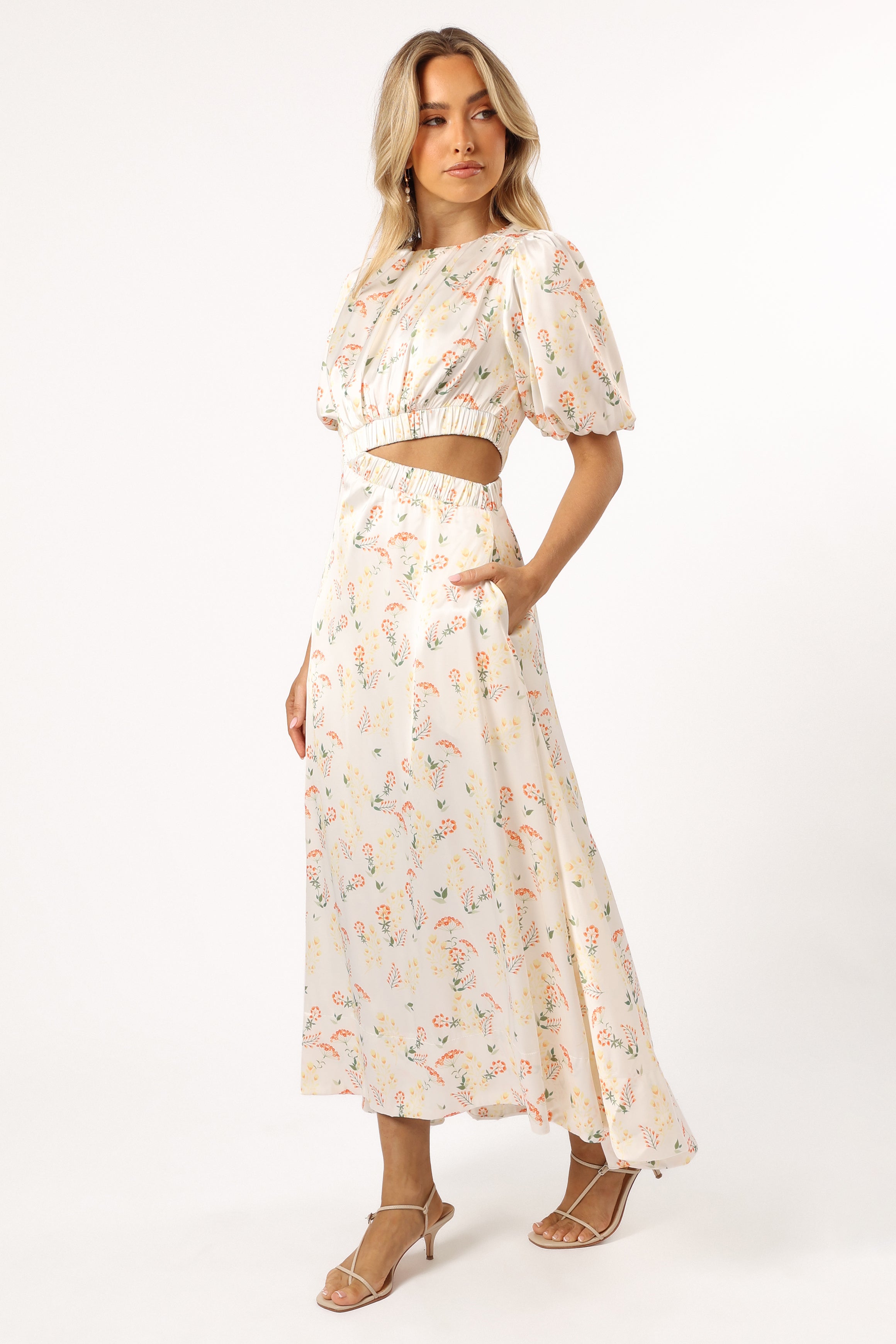 Aminah Puff Sleeve Floral Dress for Women - Yellow Summer Dress with Ruffle Details | Perfect for Weddings, Parties & Beach Vacations