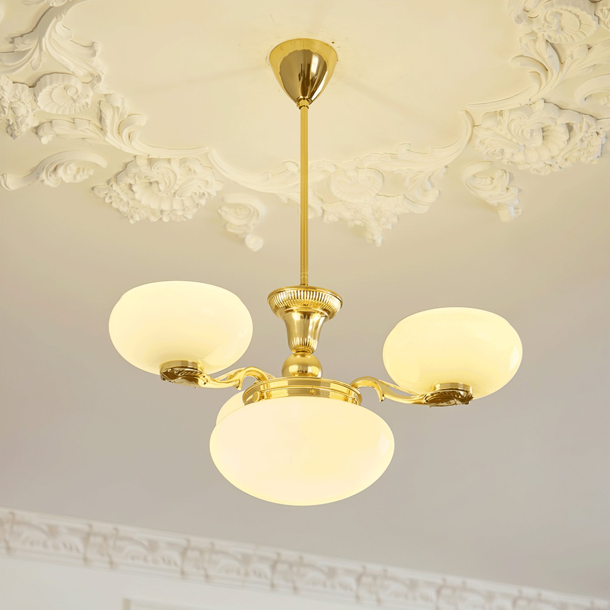 Elegant Brass Radiance Orb Chandelier - Modern Ceiling Light Fixture for Dining Room, Living Room & Bedroom Decor