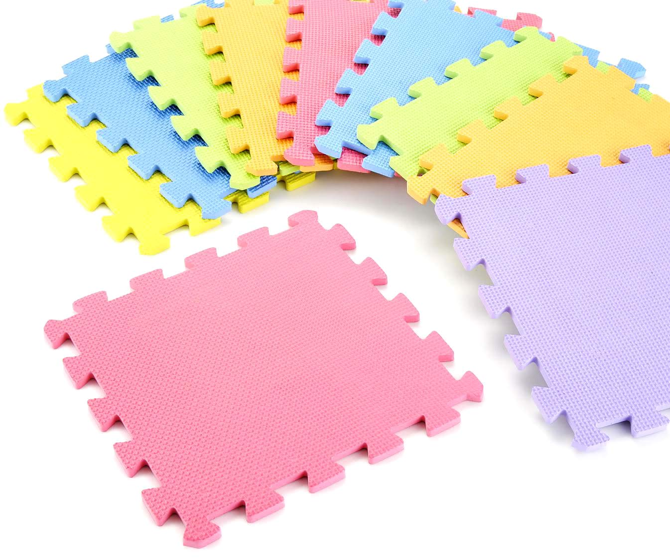 10-Piece Interlocking Floor Mats - Non-Slip Exercise & Play Mat Tiles for Kids, Home Gym, Garage Flooring - Soft Cushioned Safety Mats for Workout, Yoga, Playroom & Garage Protection (10 Sq Ft)