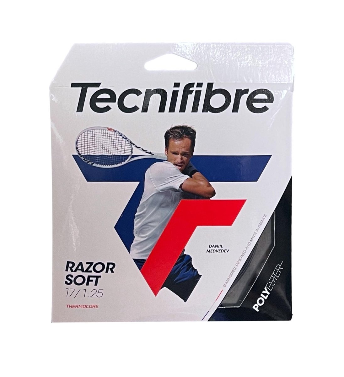 Tecnifibre Razor Soft 17 Tennis String - Premium Polyester String for Power & Control | Perfect for Competitive Play & Tournament Matches