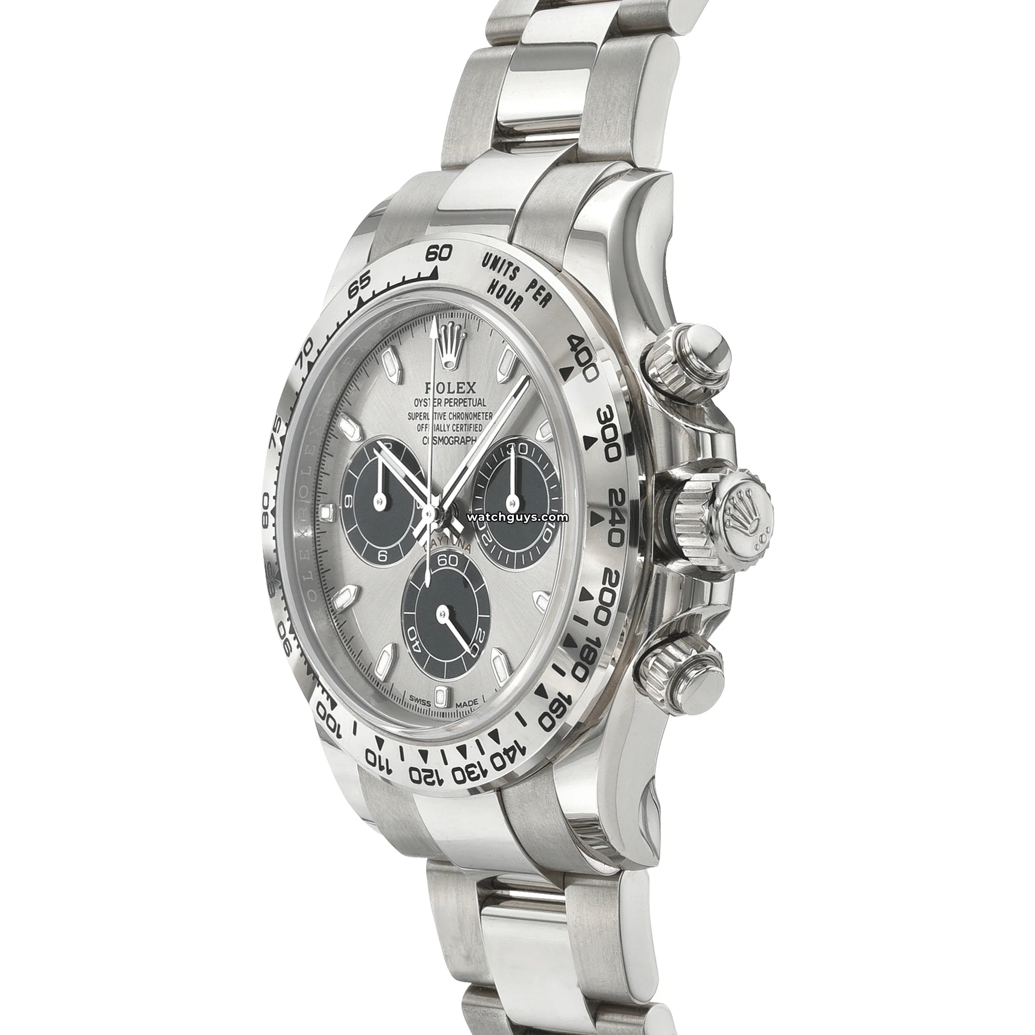 Rolex Daytona 116509 Men's Watch - 18K White Gold Case with Steel Dial - Luxury Chronograph for Business, Gifts & Special Occasions