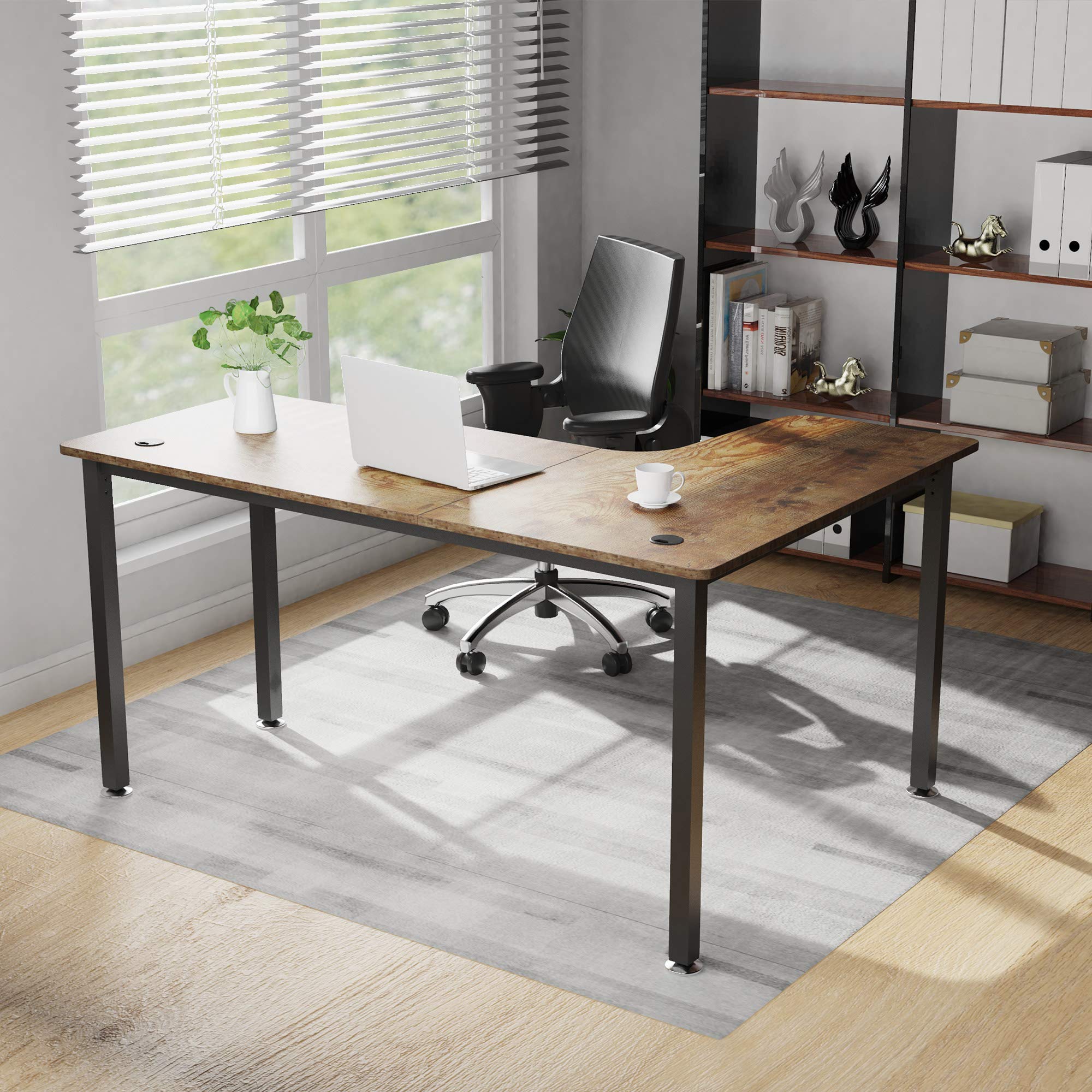 EUREKA ERGONOMIC 61 Inch L-Shaped Computer Corner Desk for Home Office, Gaming & Study - Space Saving Design with Mouse Pad, Easy Assembly (Left Side, Brown) - Perfect for Small Spaces & Multi-Monitor Setups