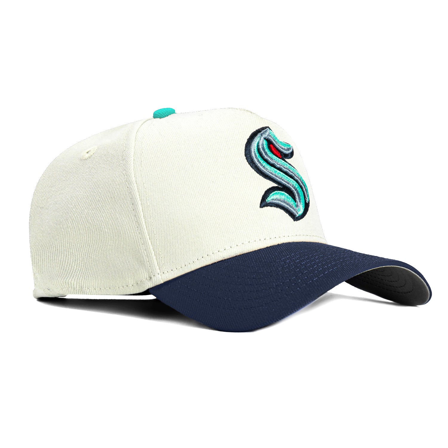 New Era 9Forty A-Frame Seattle Kraken Snapback Hat - White & Navy Adjustable Baseball Cap for Men & Women | Perfect for Hockey Games, Sports Events & Casual Streetwear Fashion