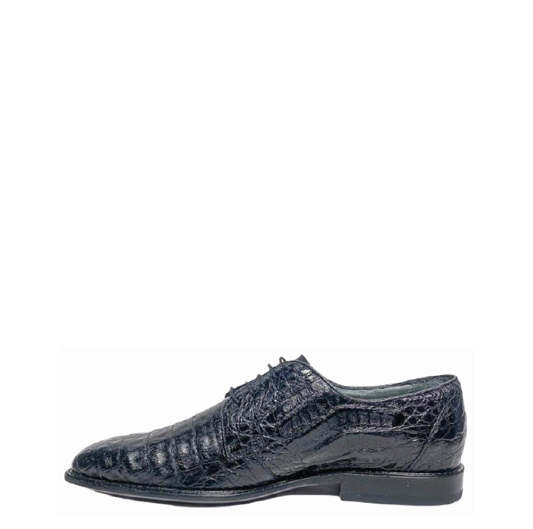 Premium Men's Caiman Leather Derby Shoes - Black Fashion Dress Shoes for Men | Stylish & Comfortable for Formal Events, Weddings & Business Occasions