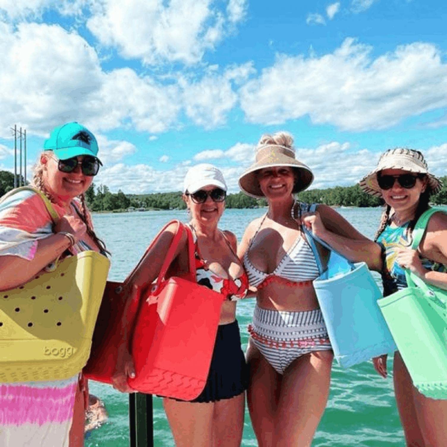 Waterproof Sandproof Beach Tote Bag - Lightweight Portable Outdoor Travel Bag for Swimming, Picnic & Sports (Watermelon Red) - Perfect for Beach Trips, Poolside & Summer Vacations