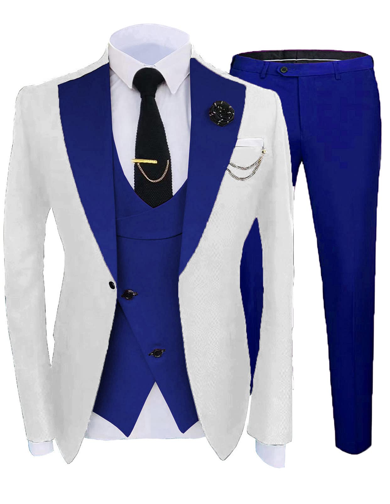 Setwell Men's Slim Fit Tuxedo Suit for Wedding, Party & Formal Events | Fashionable Groom Dress Suit ST-XZ009 | Perfect for Prom, Black Tie Occasions & Special Celebrations