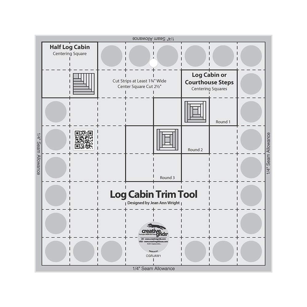 Creative Grids Log Cabin Trim Tool for 8in Finished Blocks - Quilting Ruler CGRJAW1 - Perfect for Quilting, Patchwork & DIY Sewing Projects