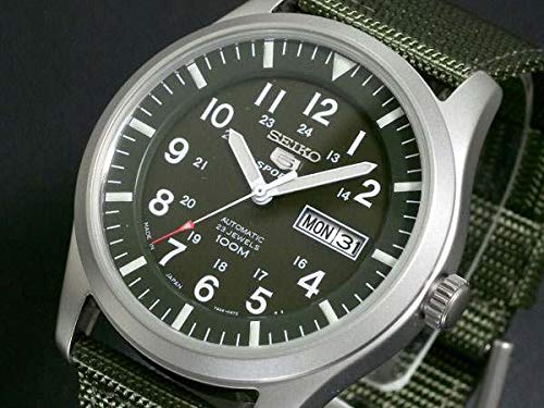 SEIKO 5 Automatic Men's Watch SNZG09J1 - Japanese Import - Military Style Stainless Steel Watch with Date Window - Perfect for Everyday Wear, Outdoor Adventures & Business Casual Outfits