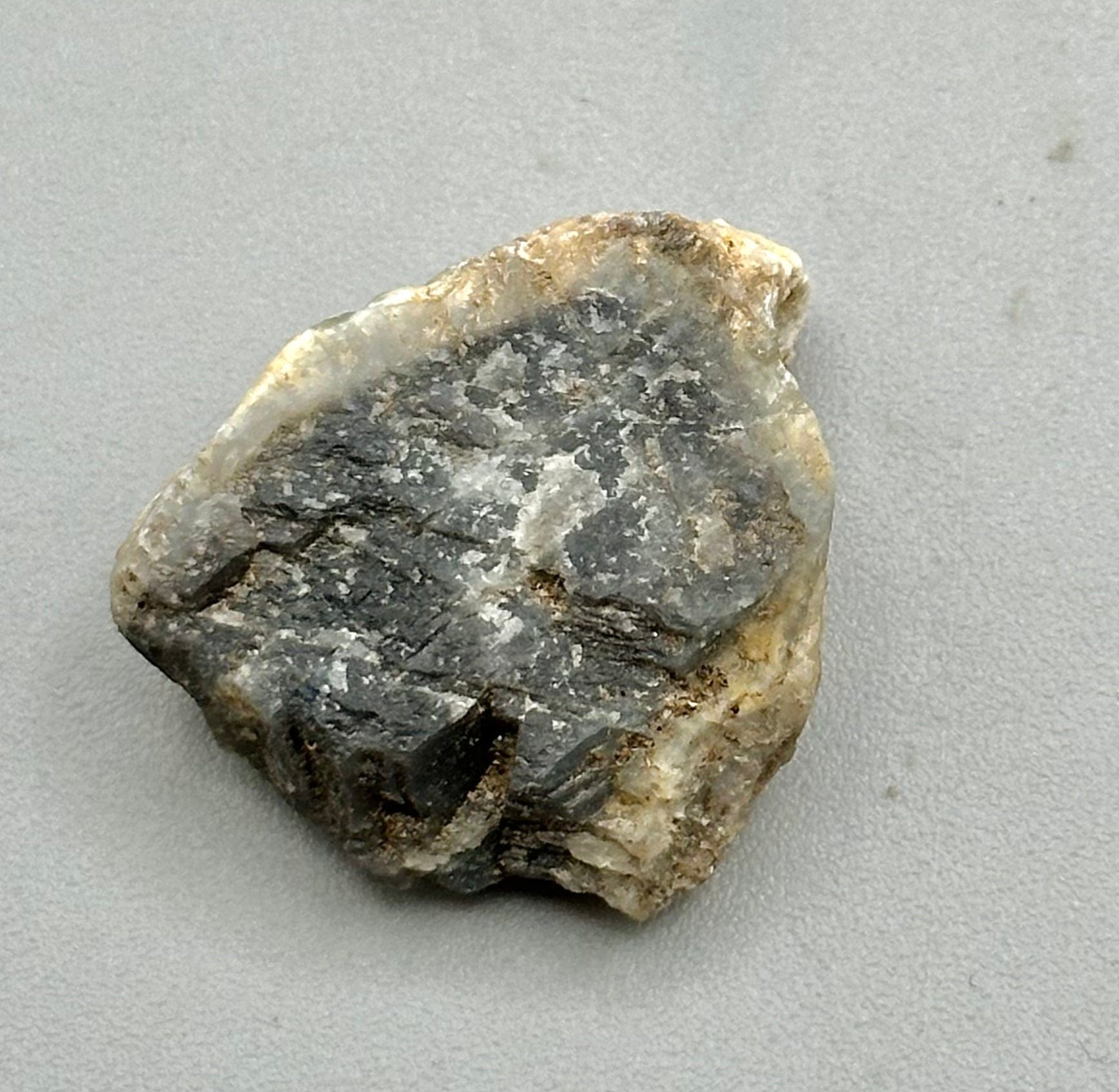 Natural Canadian Sapphire Partial Crystal with Feldspar Edge - Raw Gemstone for Jewelry Making, Mineral Collection & Healing Crystals