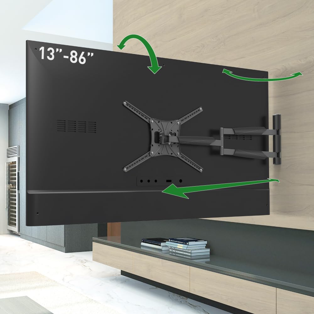Barkan 40 Inch Long Full Motion TV Wall Mount for 13-83 Inch Flat/Curved Screens - 4-Way Articulating Arm, Extends Up to 40