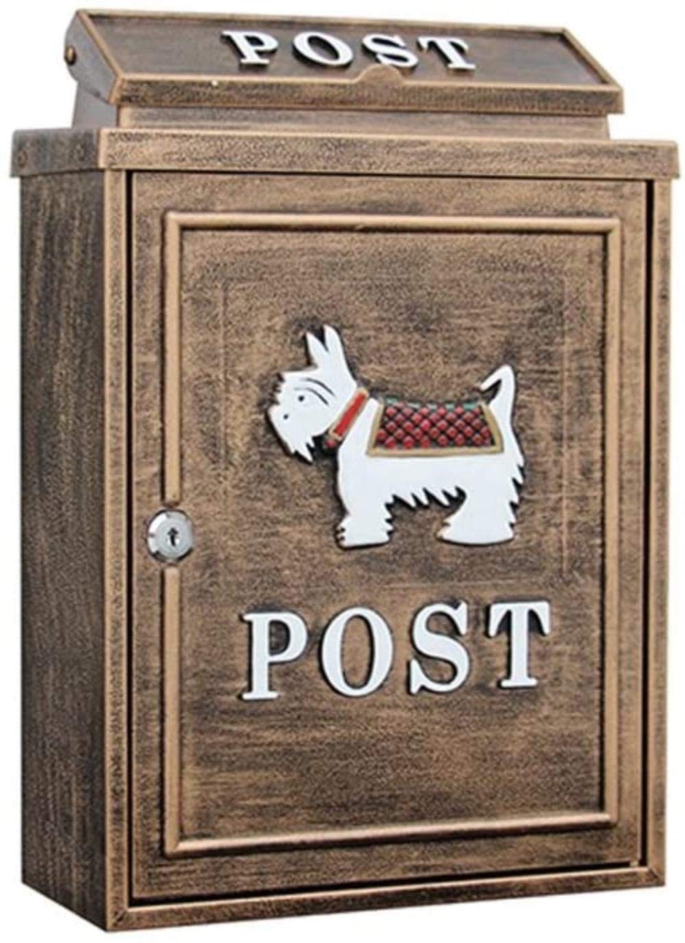 Waterproof Outdoor Mailbox with Lock - Black & White Villa Letter Box for Rain Protection - Perfect for Homes, Gardens, and Offices