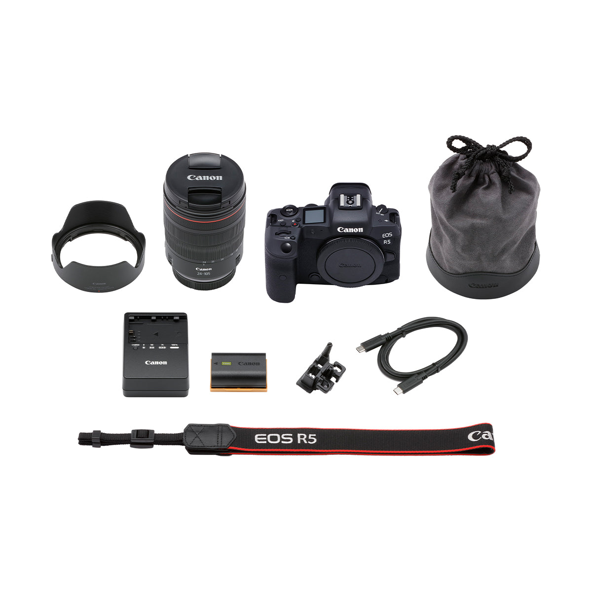 Canon EOS R5 Full Frame Mirrorless Camera with RF 24-105mm f/4L IS USM Lens Kit - Professional Photography & Videography for Travel, Events, and Content Creation