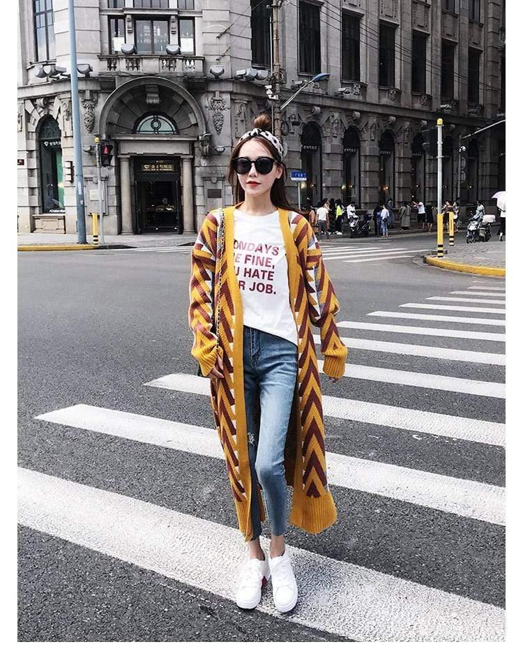 Stylish Women's Gold Open Stitch Loose Fit Casual Trench Coat - Perfect for Spring Outfits, Office Wear & Weekend Brunch