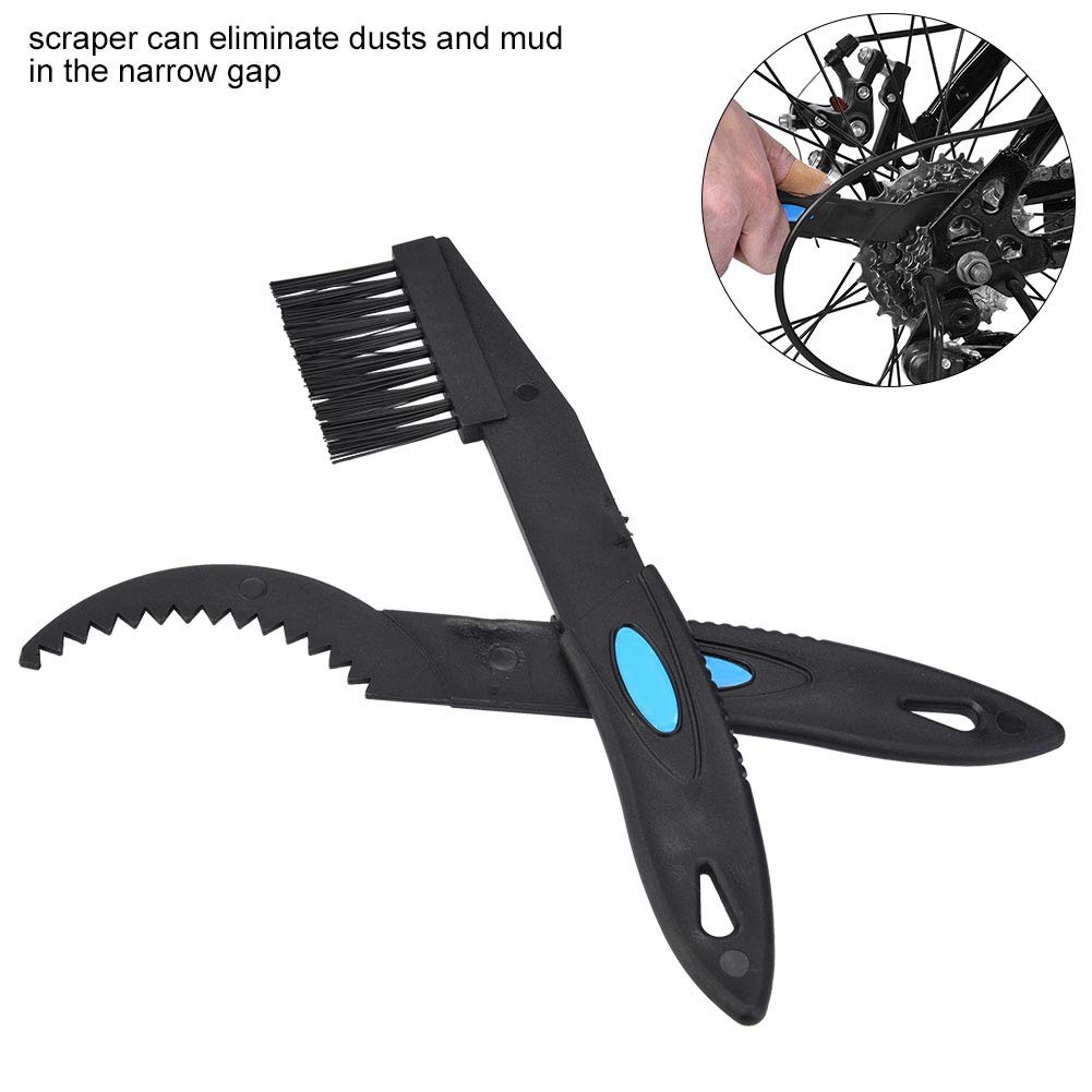 **2-Pack Black Plastic Sprocket Cleaning Brush Kit - Chain & Crank Sprocket Cleaning Tool for Bike Maintenance - Perfect for Mountain, Road & BMX Bikes**
