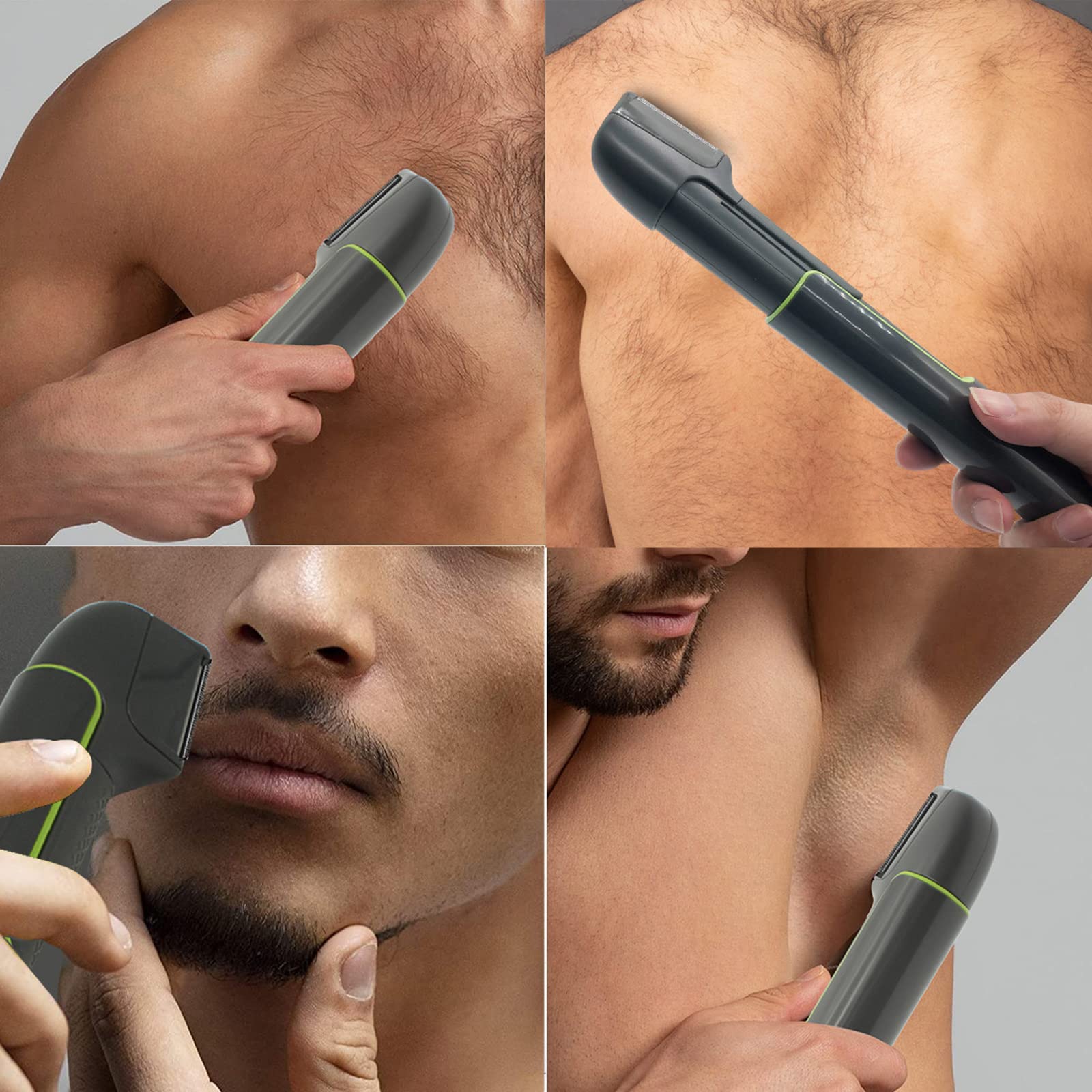 Rechargeable Body & Head Hair Trimmer for Men - Wet/Dry Electric Shaver with 6 Adjustable Lengths, 5 Attachments & Travel Case - Gentle Skin Shaving for Body Grooming, Beard Trimming & Personal Care