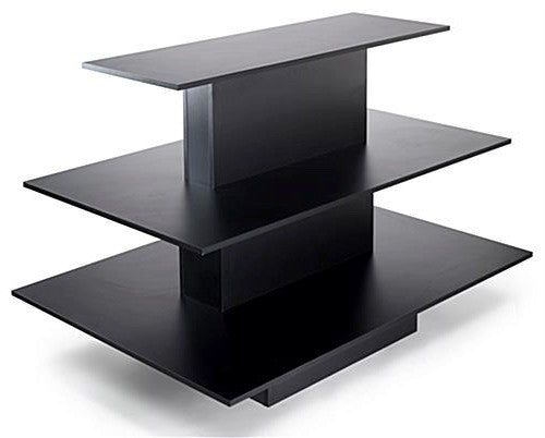 3-Tier Display Tables for Retail & Boutique - Black, White & Maple Finish | Oval, Rectangle & Square Options | Perfect for Clothing, Jewelry & Accessory Showcase