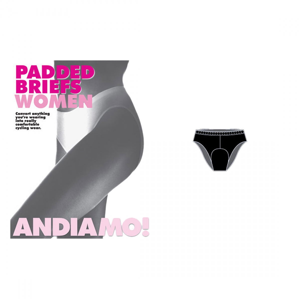 Andiamo Women's Padded Brief Underwear - Soft Comfortable Cotton Panties for Everyday Wear - Black Size Small - Perfect for Work, Yoga & Lounge