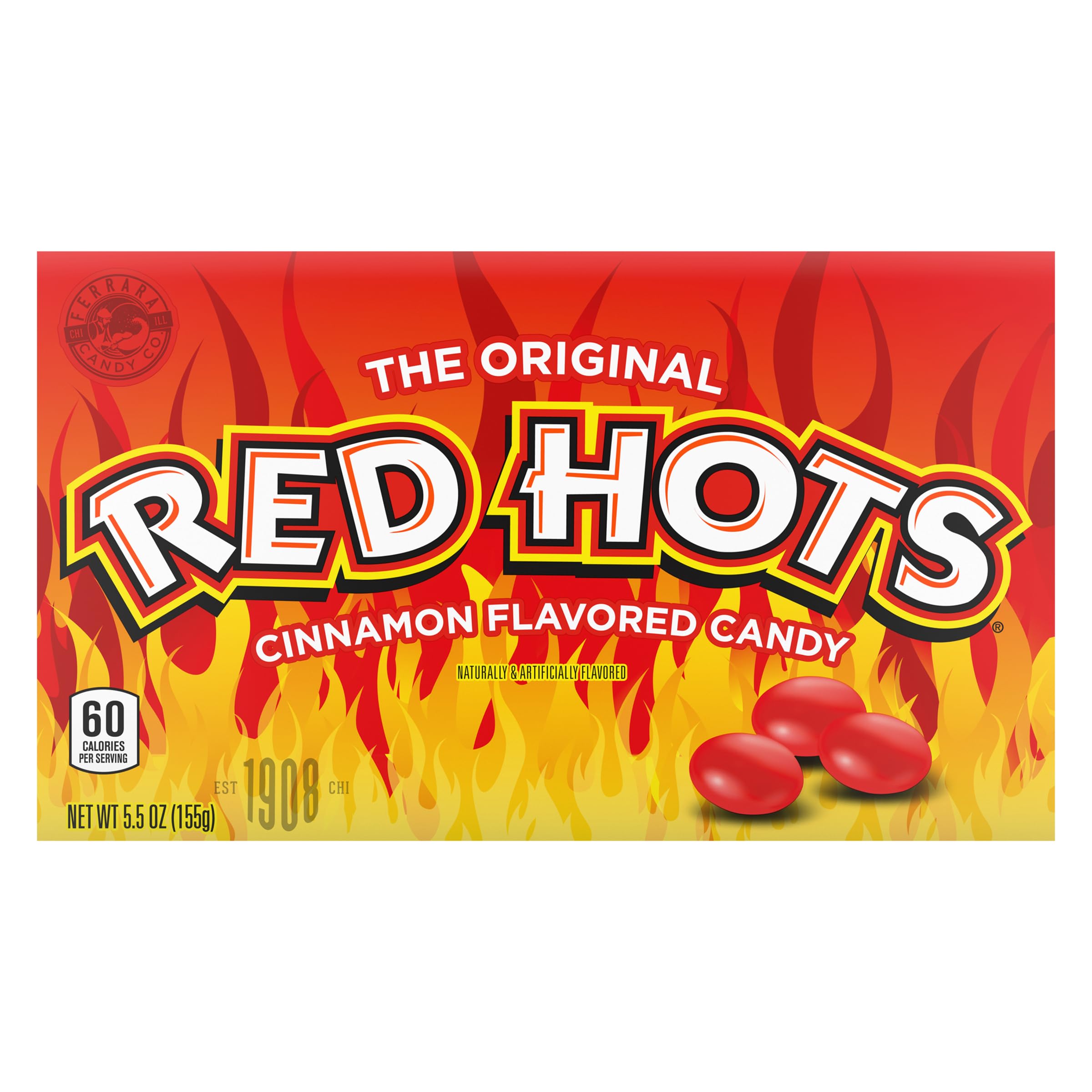 Wonka Red Hots Cinnamon Flavored Hard Candy - 5.5oz Theater Box (12 Pack) | Spicy Cinnamon Sweets for Movie Nights, Parties & Office Treats
