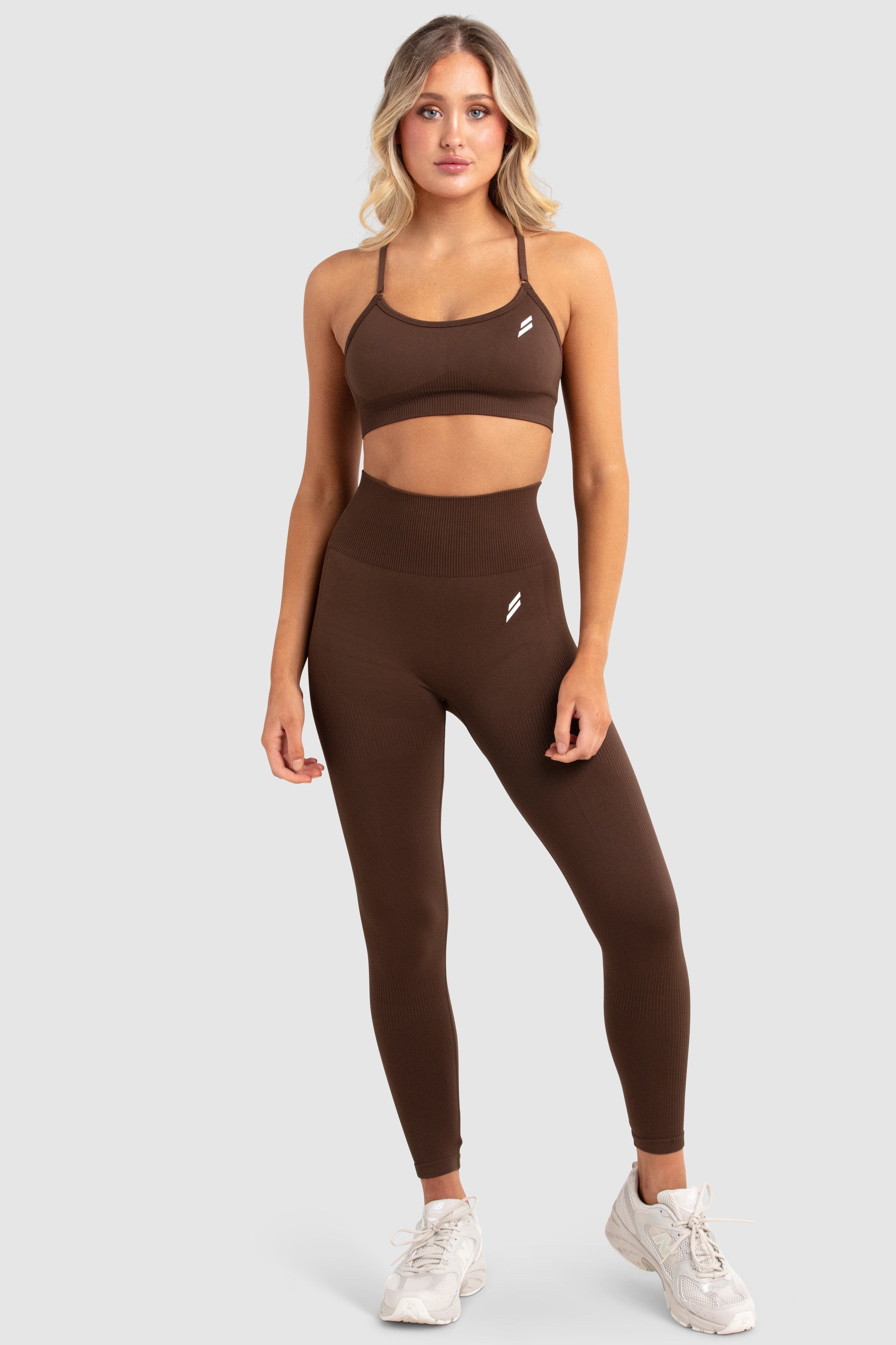 High-Waisted Impact Seamless Leggings for Women - Comfortable Workout Yoga Pants in Espresso Brown - Perfect for Gym, Running & Everyday Wear