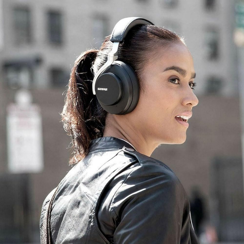 Shure AONIC 50 Wireless Noise Cancelling Headphones - Premium Studio-Quality Sound, Bluetooth 5, 20-Hour Battery Life, Comfort Fit Over-Ear Design, Touch Controls (Black) - Perfect for Travel, Work & Music Lovers