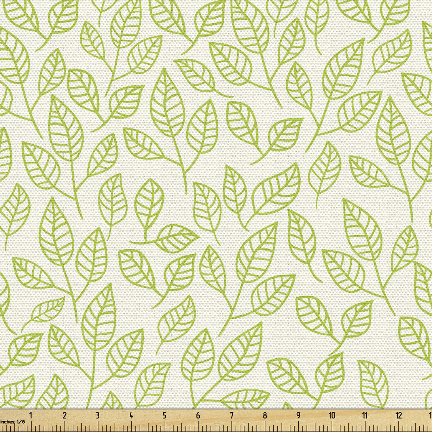 Ambesonne Green Tea Leaf Fabric by The Yard - Watercolor Leaves & Branches Pattern, Contemporary Art Upholstery Fabric for Sofa, Curtains, Pillows - 10 Yards, Green Ecru - Perfect for Home Decor, DIY Projects & Crafting