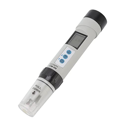 4-in-1 Digital PH Meter Water Tester - IP67 Waterproof PH/TDS/EC/Temperature Pen with LCD Display & Calibration Powder - Perfect for Drinking Water, Aquariums, Hydroponics, Pools & Home Brewing (White)