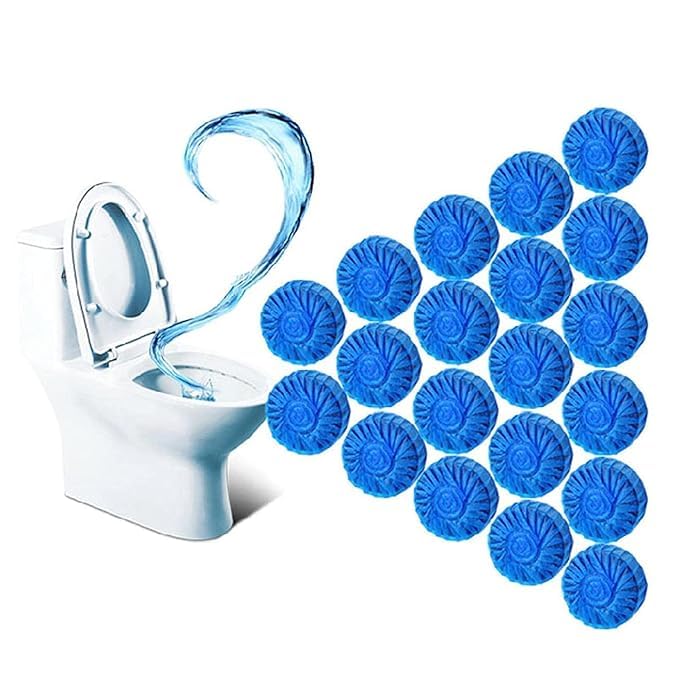 **Automatic Toilet Bowl Cleaner Tablets - 10 Pack | Blue Toilet Tank Cleaner with Strong Detergent & Long-Lasting 300 Brushes | Mild Fresh Pine Scent for Bathroom & Home Cleaning**    *(Perfect for Daily Toilet Maintenance, Hotels, Restrooms & Household Use)*