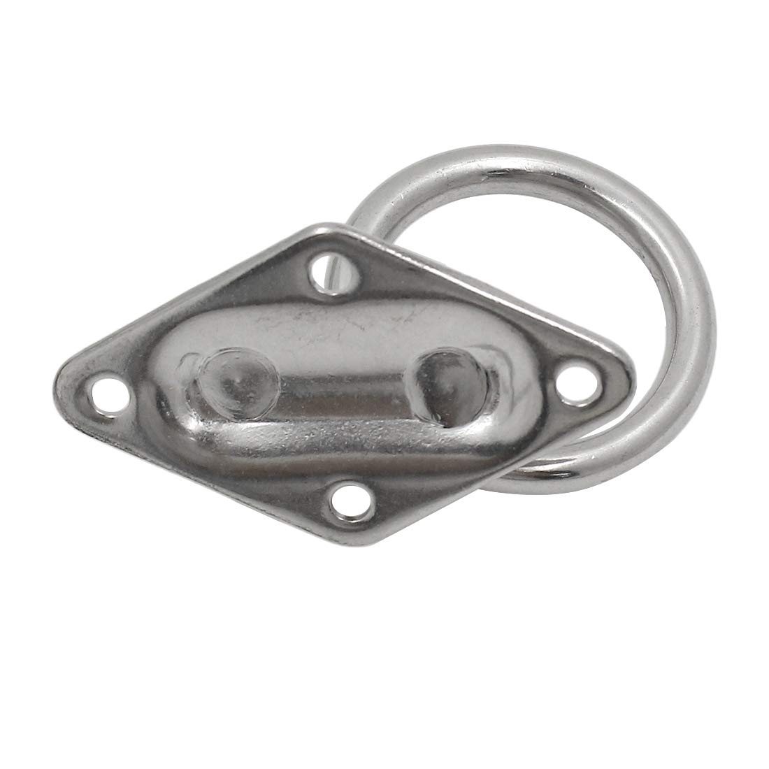 4Pcs M6 Diamond Pad Eye Plate with Ring Hook - Heavy Duty Stainless Steel Ceiling & Wall Mount Bracket for Yoga Swings, Hammocks, Boat Rigging & Suspension Training Straps - Perfect for Home Gym, Outdoor Activities & Marine Use