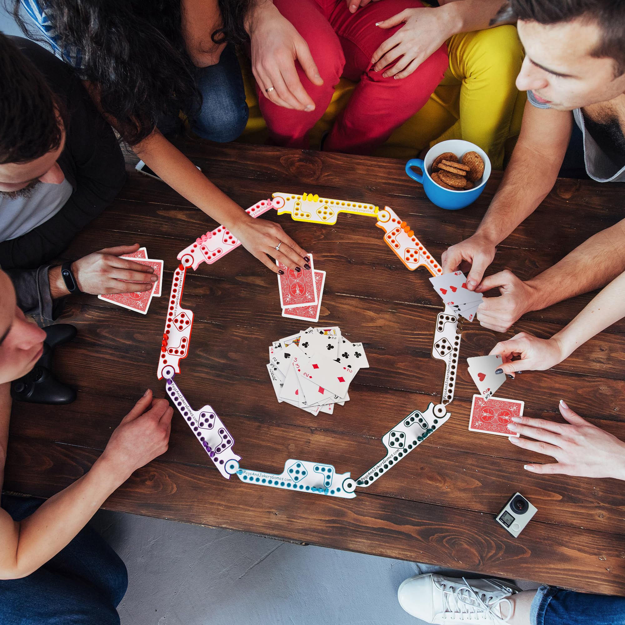 Pegs and Jokers Board Game - Strategic Family Card Game for 2-10 Players with Horse-Head Pegs & Deck of Cards | Fun Travel-Friendly Party Game for Adults & Kids | Perfect for Camping, Road Trips & Game Nights