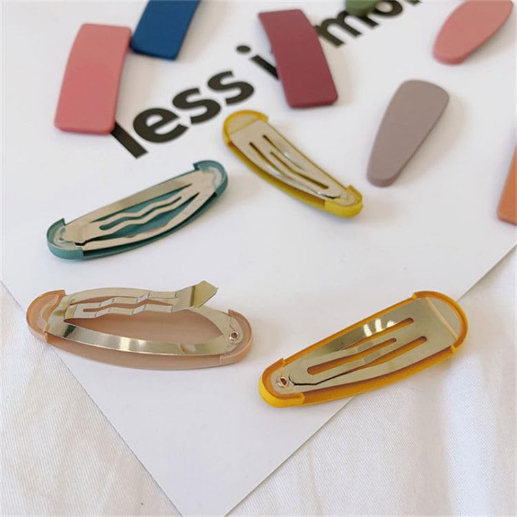 REhair 10 Pack Acrylic Metal Snap Hair Clips for Women & Girls - Matte Hair Barrettes & Fashion Hairpins for Teens (Hollow Rectangular Design) - Perfect for School, Work, Parties & Everyday Styling