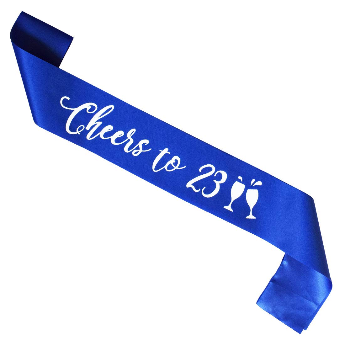 23rd Birthday Sash - Blue Cheers to 23 Years - Unisex Birthday Party Supplies & Decorations - Perfect for 23rd Birthday Celebrations, Parties & Photo Props