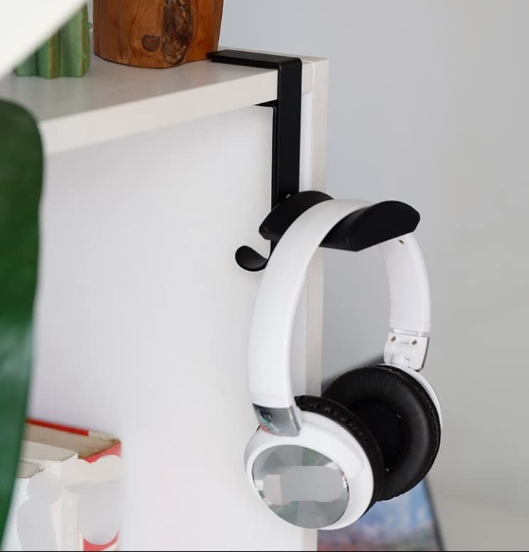 Universal Headphone Stand with Desk Mount - Space Saving Headset Holder for Office & Gaming - Adjustable Table Clamp Hanger Bracket Display Rack (Red) - Perfect for Workstations, Streaming Setups & Home Offices