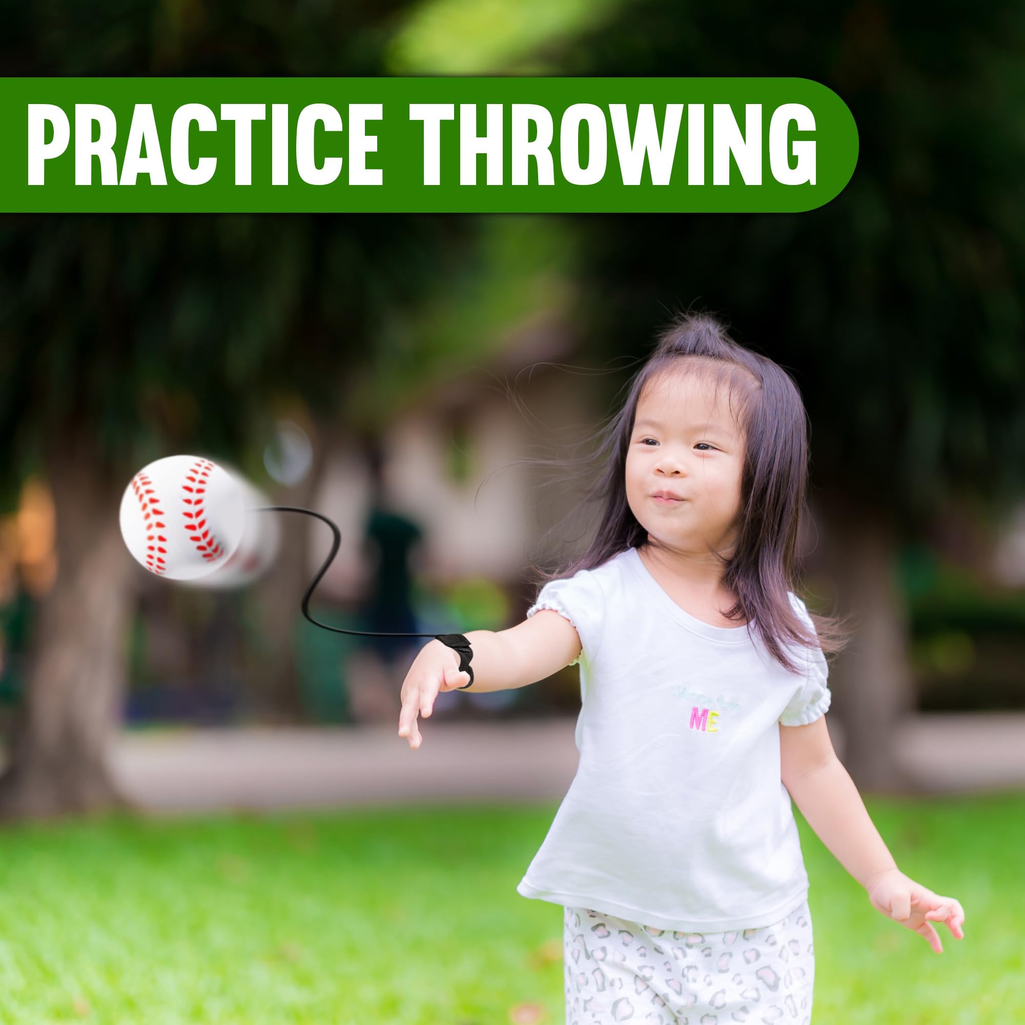 Elastic Cord Baseball Training Balls - 12 Pack for Baseball Practice, Spring Training & Outdoor Activities | Perfect for Kids, Boys, Girls & Party Favors | Great for Backyard Drills, Team Practices & Birthday Gifts